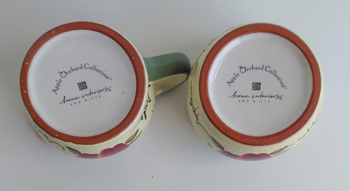Home Interiors Apple Orchard Tea Set Tea Pot Creamer Sugar Bowl Vintage Hand Painted Earthenware Country Kitchen Decor, view 14