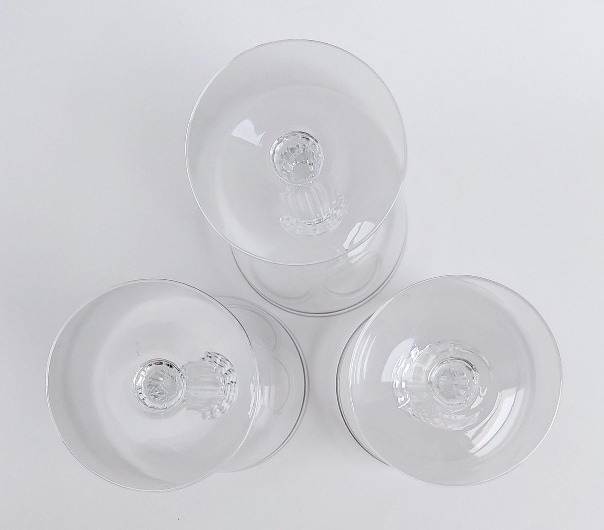 Fostoria Reflection Water Goblets Set of 3 Platinum Band Crystal Glasses Vintage FOSREF Stemware 1952-1971, view 11