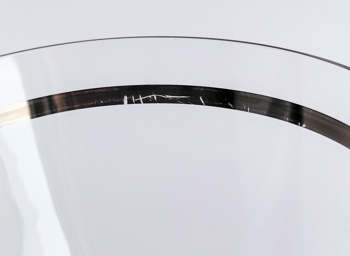 Fostoria Reflection Water Goblets Set of 3 Platinum Band Crystal Glasses Vintage FOSREF Stemware 1952-1971, view 17
