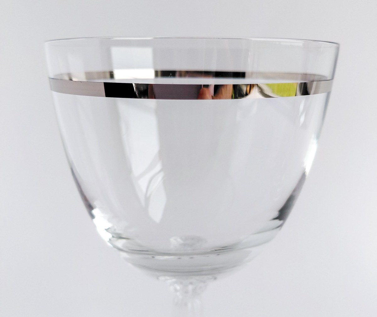 Fostoria Reflection Water Goblets Set of 3 Platinum Band Crystal Glasses Vintage FOSREF Stemware 1952-1971, view 8