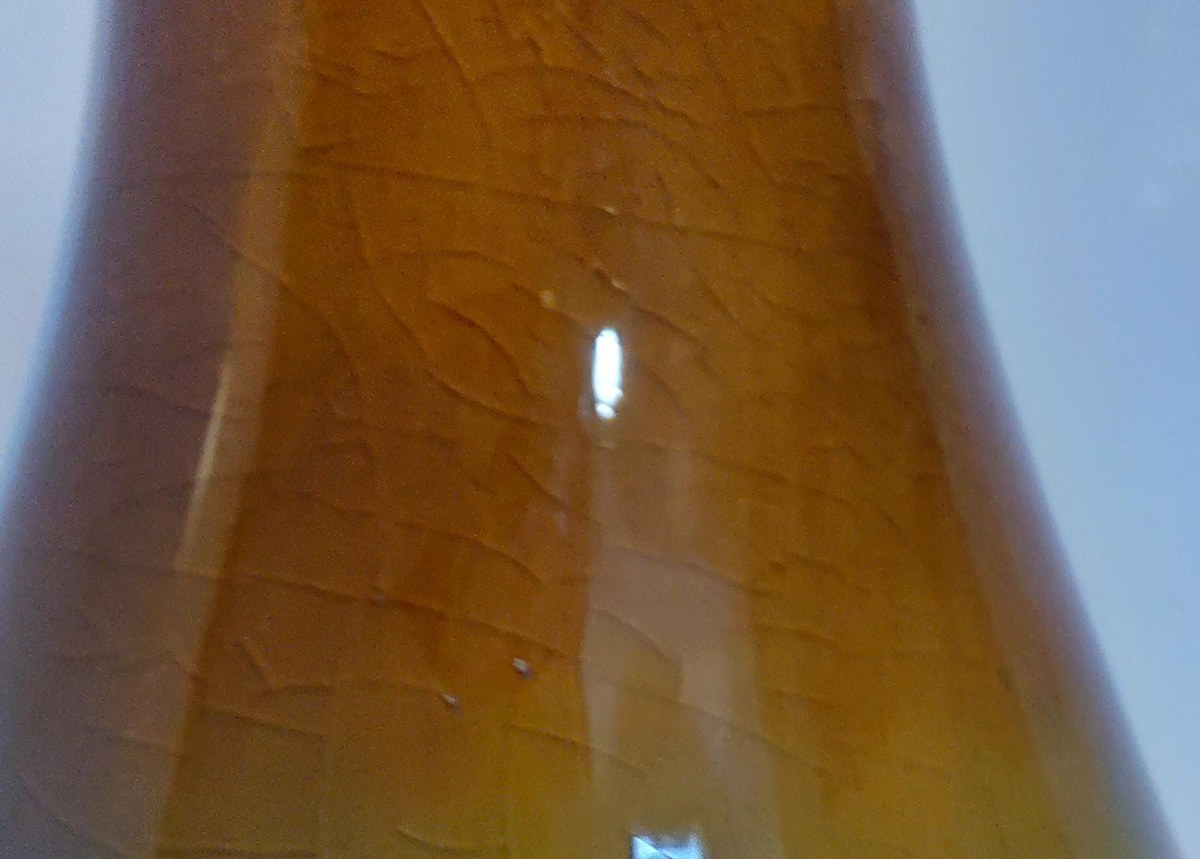 Vintage Studio Pottery Vase Organic Modern Japandi Wabi Sabi Green Brown Art Pottery 12 Inch, view 17