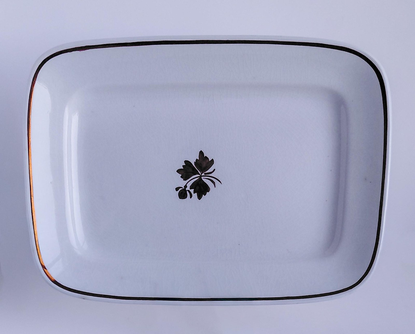 Antique Alfred Meakin Tea Leaf Ironstone Platter 13" England 1891-1896 Rectangular Serving Tray Victorian Farmhouse Decor