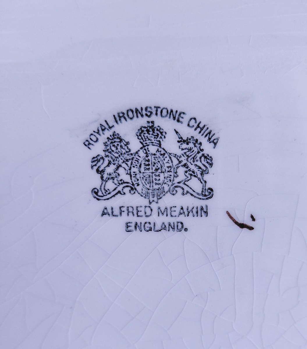 Antique Alfred Meakin Tea Leaf Ironstone Platter 13" England 1891-1896 Rectangular Serving Tray Victorian Farmhouse Decor, view 8