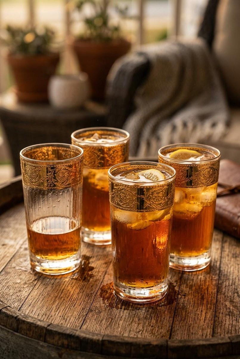 Vintage Culver Tyrol Highball Glasses Set of 4 22K Gold Crackle Lace Barware Mid Century Modern Cocktail Glasses, view 16