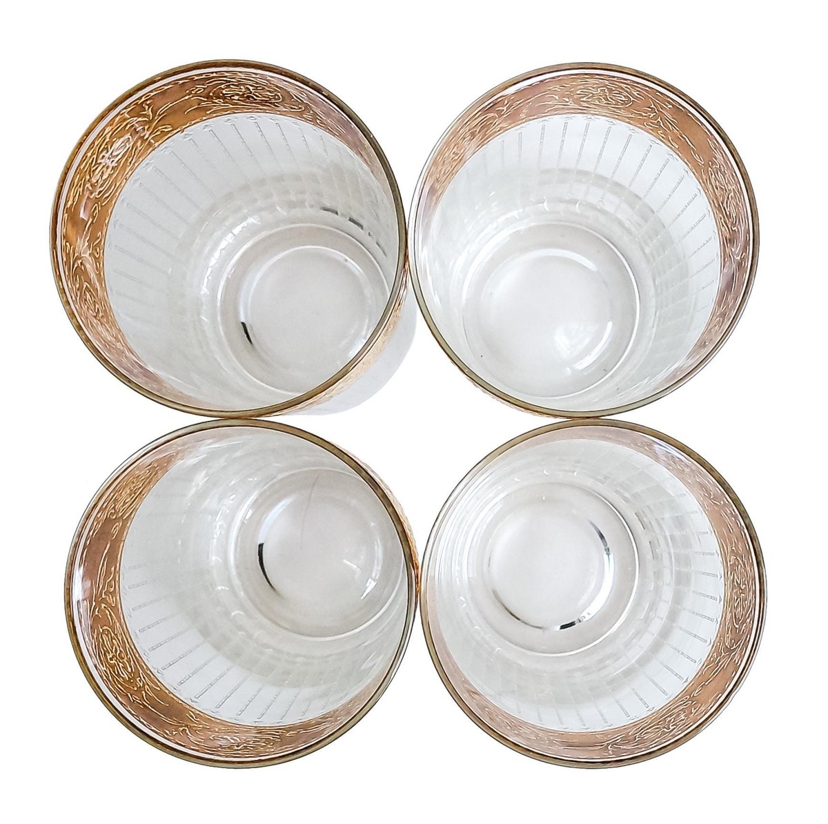 Vintage Culver Tyrol Highball Glasses Set of 4 22K Gold Crackle Lace Barware Mid Century Modern Cocktail Glasses, view 17