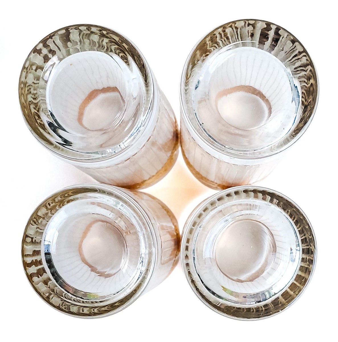 Vintage Culver Tyrol Highball Glasses Set of 4 22K Gold Crackle Lace Barware Mid Century Modern Cocktail Glasses, view 18
