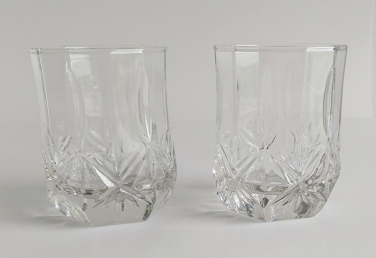Luminarc Double Old Fashioned Glasses Set of 2, Vintage Cut Glass Rocks Tumblers, 10 oz Whiskey Bourbon Barware, view 11
