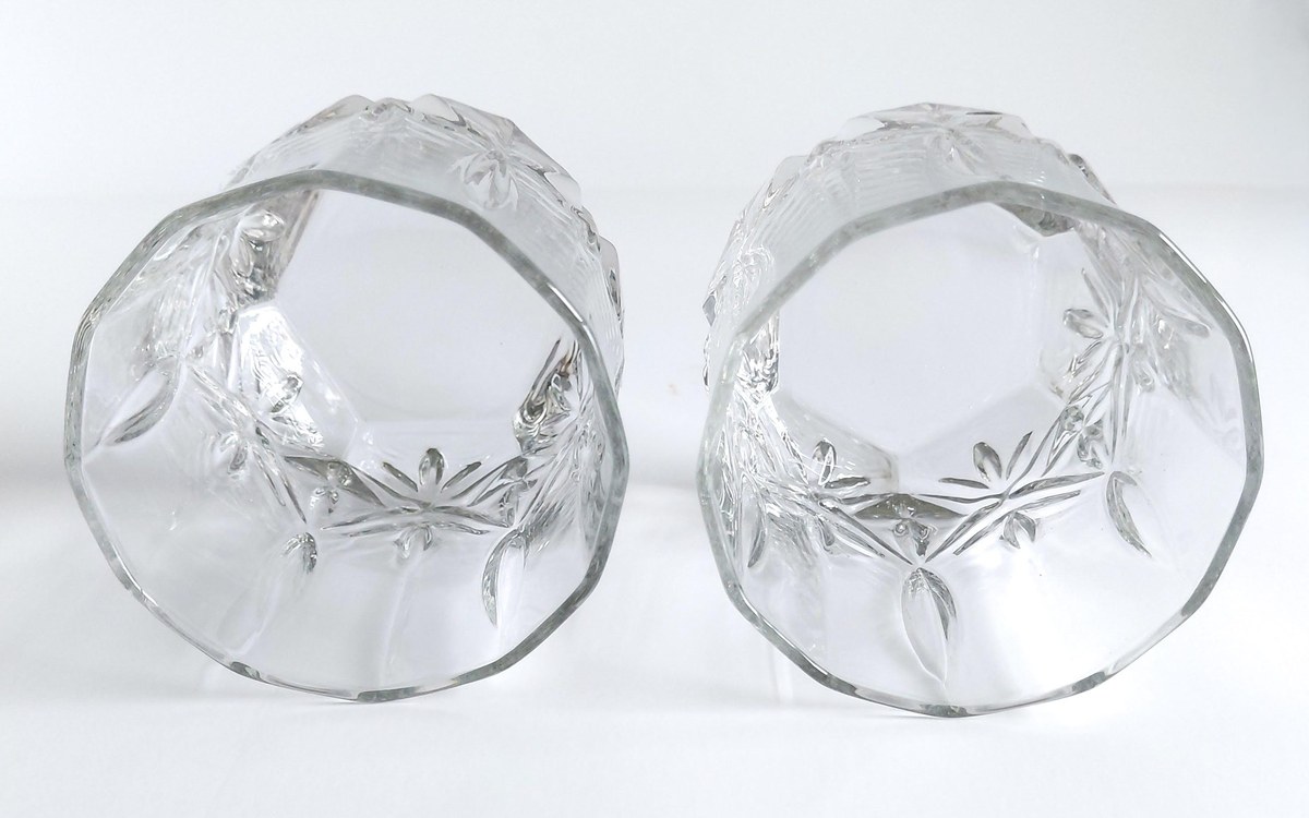 Luminarc Double Old Fashioned Glasses Set of 2, Vintage Cut Glass Rocks Tumblers, 10 oz Whiskey Bourbon Barware, view 15