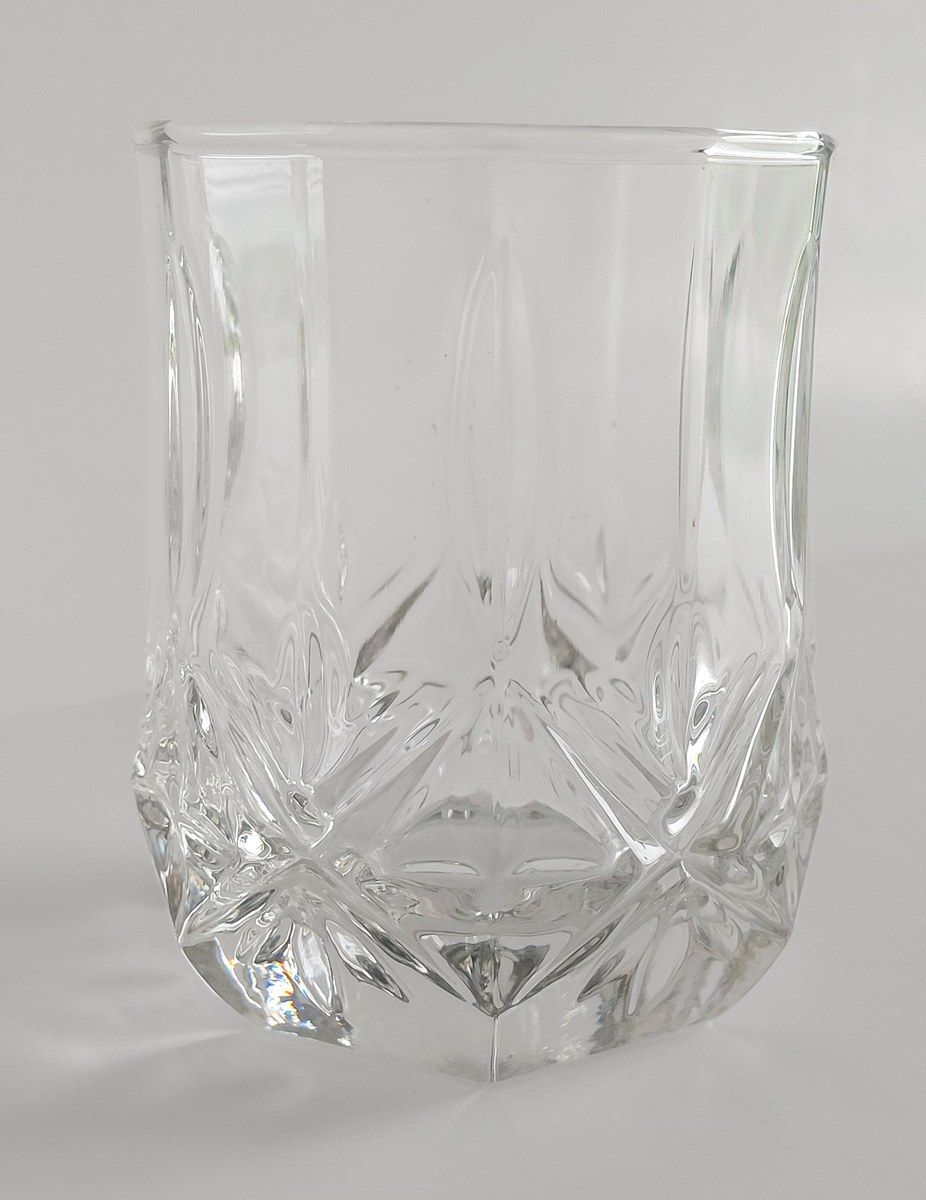 Luminarc Double Old Fashioned Glasses Set of 2, Vintage Cut Glass Rocks Tumblers, 10 oz Whiskey Bourbon Barware, view 5