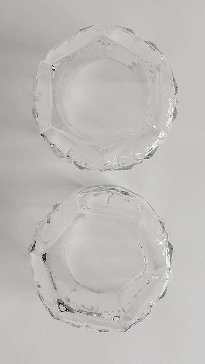 Luminarc Double Old Fashioned Glasses Set of 2, Vintage Cut Glass Rocks Tumblers, 10 oz Whiskey Bourbon Barware, view 6