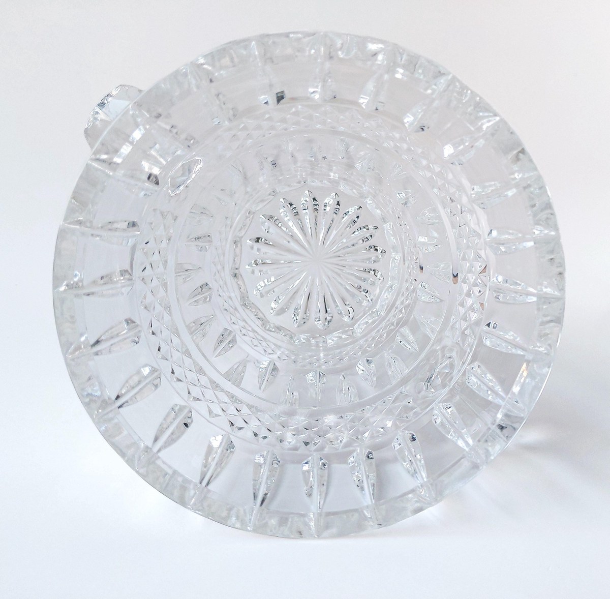 Glasgow Bohemia Crystal Ice Bucket, Vintage Cut Crystal Champagne Bucket, 1950s Czech Wine Cooler Barware, view 5