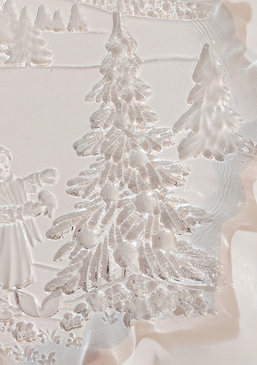 Mikasa Christmas Story Bonbon Plates Set of 2, Vintage Walther Glas Germany Frosted Glass Candy Dish, 9.75 Inch, view 10