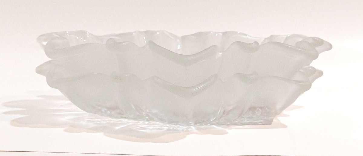 Mikasa Christmas Story Bonbon Plates Set of 2, Vintage Walther Glas Germany Frosted Glass Candy Dish, 9.75 Inch, view 12