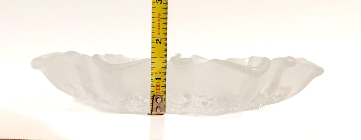 Mikasa Christmas Story Bonbon Plates Set of 2, Vintage Walther Glas Germany Frosted Glass Candy Dish, 9.75 Inch, view 15