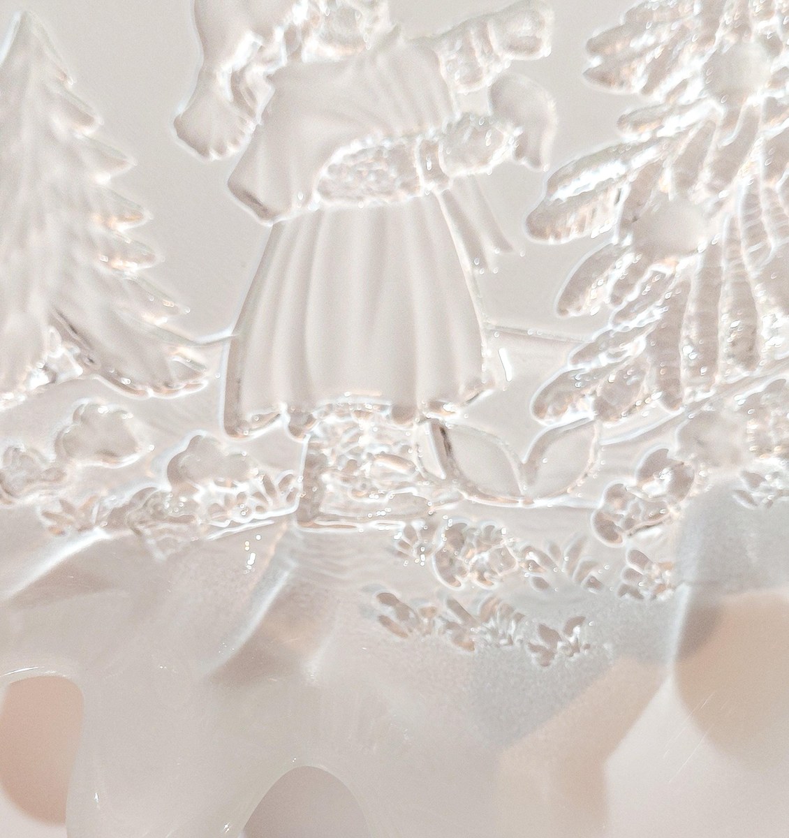 Mikasa Christmas Story Bonbon Plates Set of 2, Vintage Walther Glas Germany Frosted Glass Candy Dish, 9.75 Inch, view 9