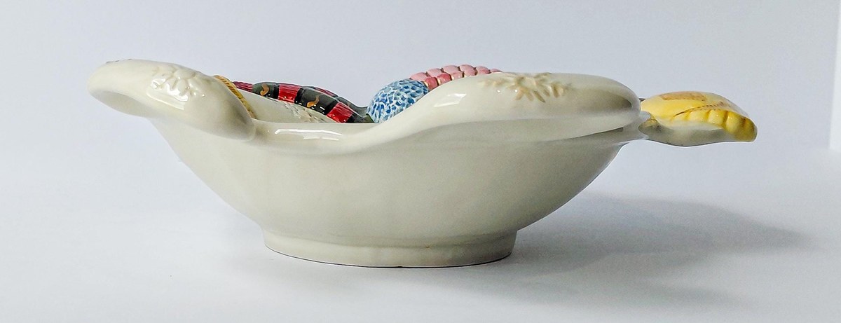 Fitz & Floyd Frosty Folks Snowman Serving Bowl, Vintage 1990 Christmas Candy Dish, Holiday Ceramic Decor 11.5 In, view 3