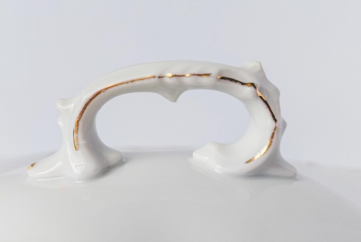 Habsburg HAB95 Oval Covered Vegetable Bowl, Antique Austrian Porcelain Pink Floral Serving Dish, 1892-1909 Victorian, view 12