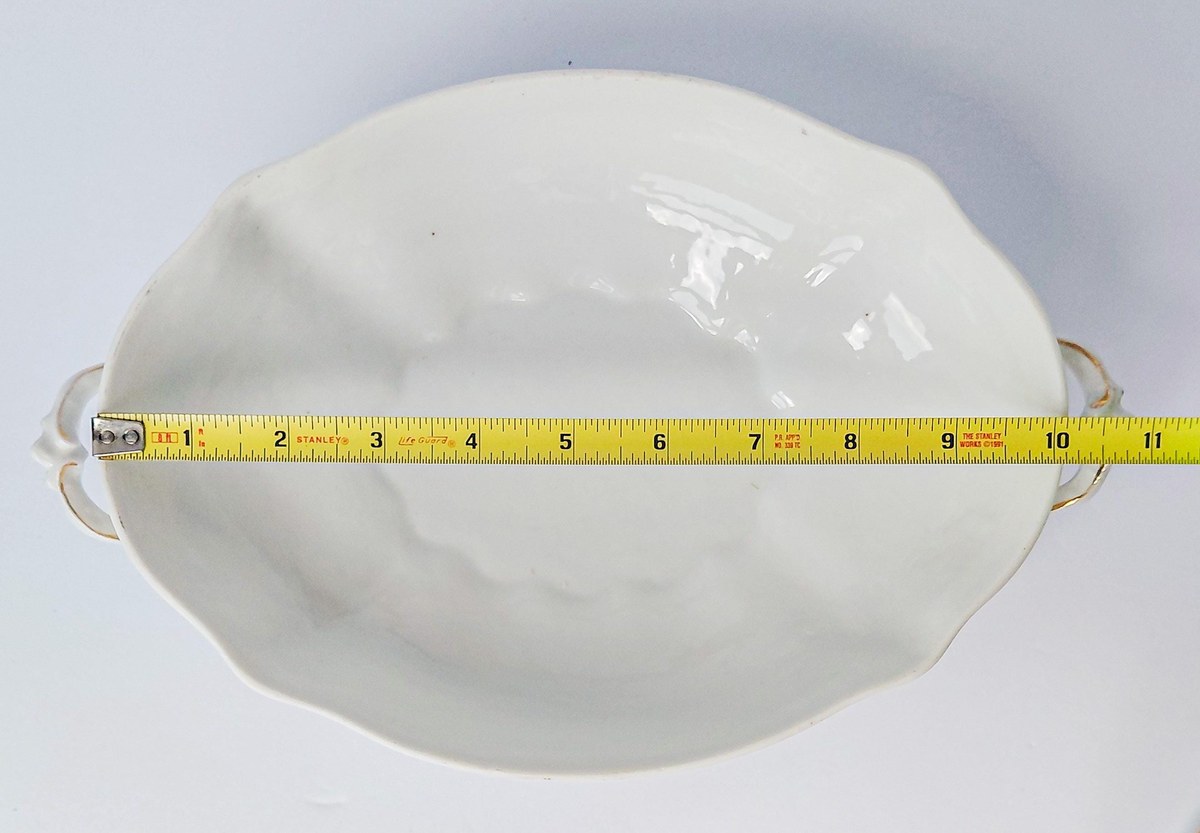 Habsburg HAB95 Oval Covered Vegetable Bowl, Antique Austrian Porcelain Pink Floral Serving Dish, 1892-1909 Victorian, view 16