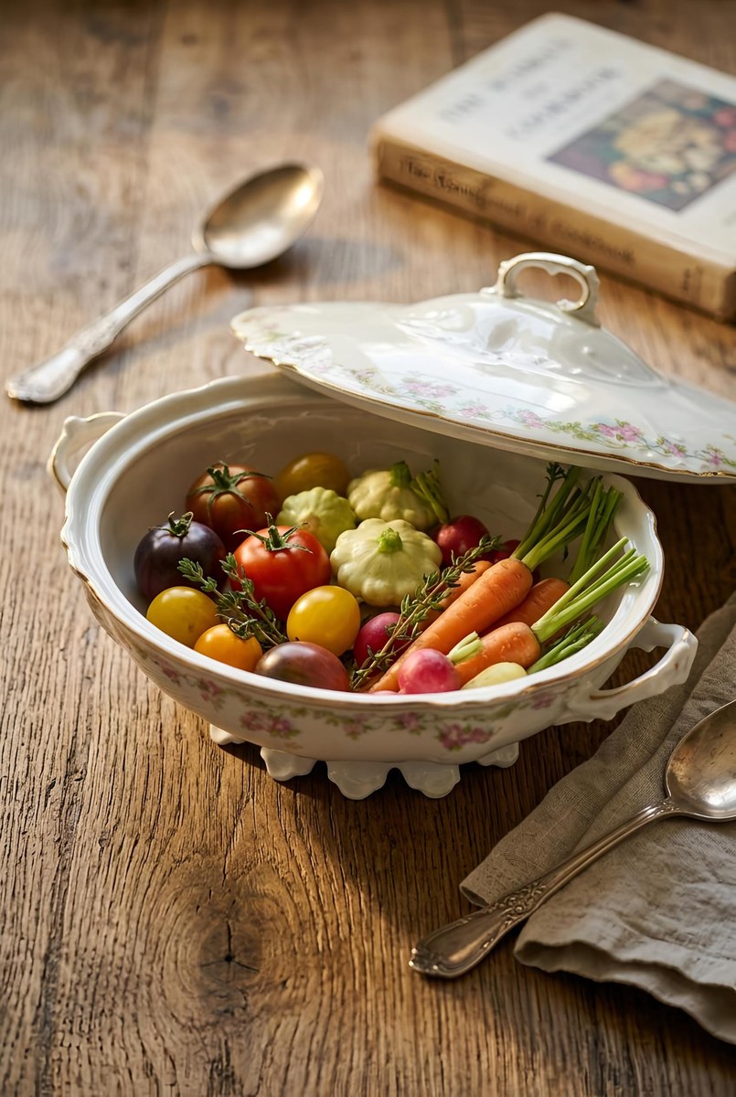 Habsburg HAB95 Oval Covered Vegetable Bowl, Antique Austrian Porcelain Pink Floral Serving Dish, 1892-1909 Victorian, view 20