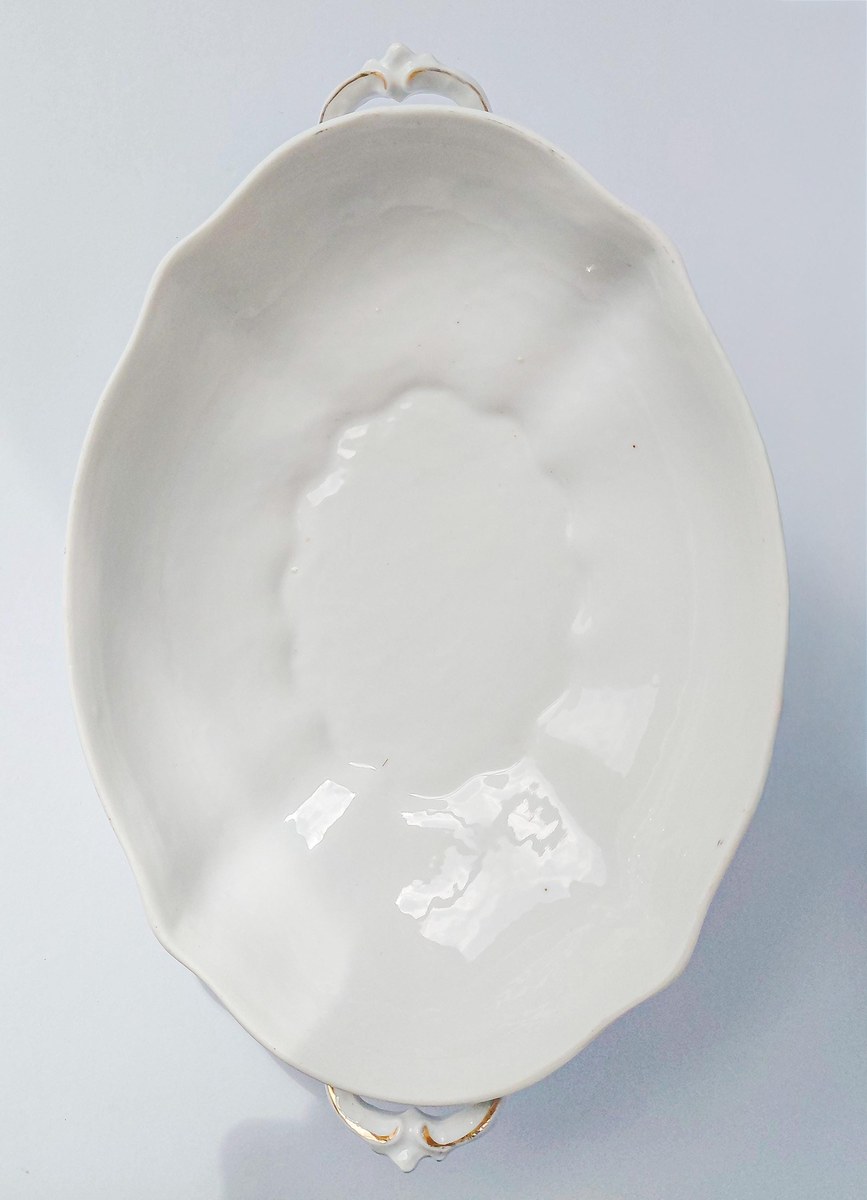 Habsburg HAB95 Oval Covered Vegetable Bowl, Antique Austrian Porcelain Pink Floral Serving Dish, 1892-1909 Victorian, view 6
