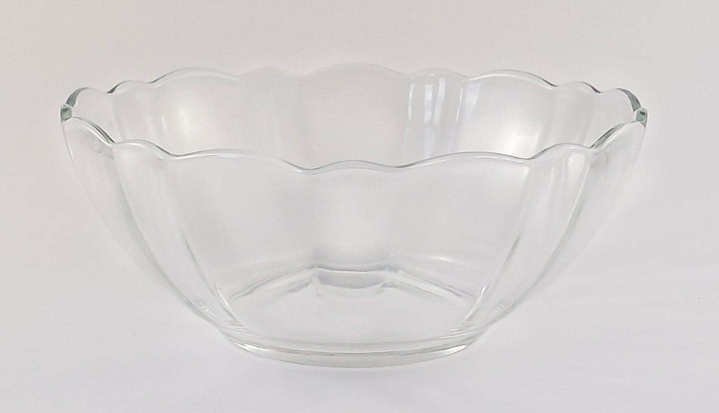 Arcoroc Arcade Bengale Bowls Set of 6, Vintage French Glass Dessert Bowls 5 Inch, 1970s Scalloped Serving Bowls