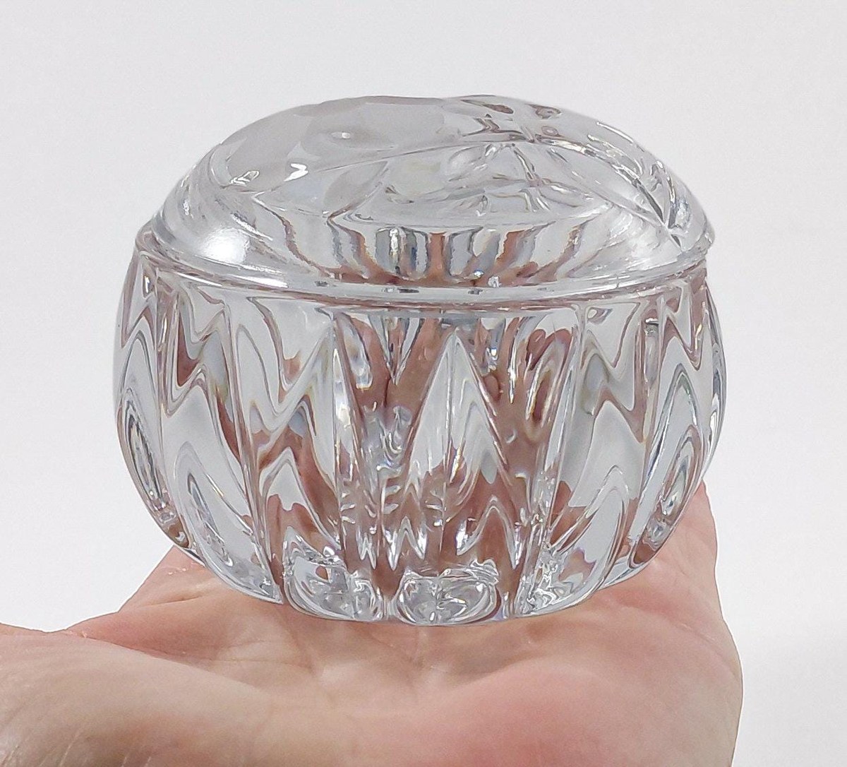 Princess House Heritage Romance Crystal Vanity Box #804, Vintage 1988 West Germany Lead Crystal Trinket Box, view 13