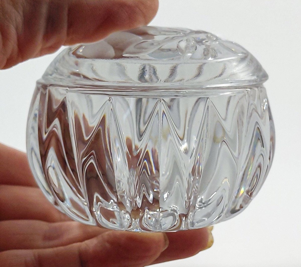 Princess House Heritage Romance Crystal Vanity Box #804, Vintage 1988 West Germany Lead Crystal Trinket Box, view 14