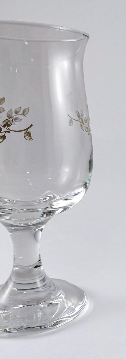 Pfaltzgraff Heirloom Wine Glasses Set of 6, Vintage Floral Stemware 8 oz, Gray White Floral Dinner Party Glass, view 15