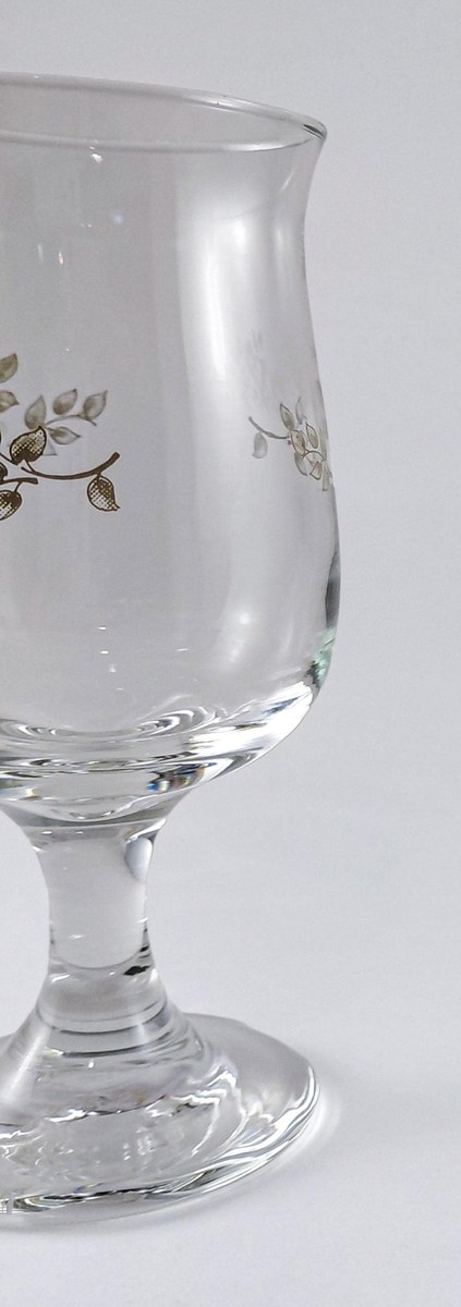 Pfaltzgraff Heirloom Wine Glasses Set of 4, Vintage Floral Stemware 8 oz, Gray White Floral Replacement Glass, view 13