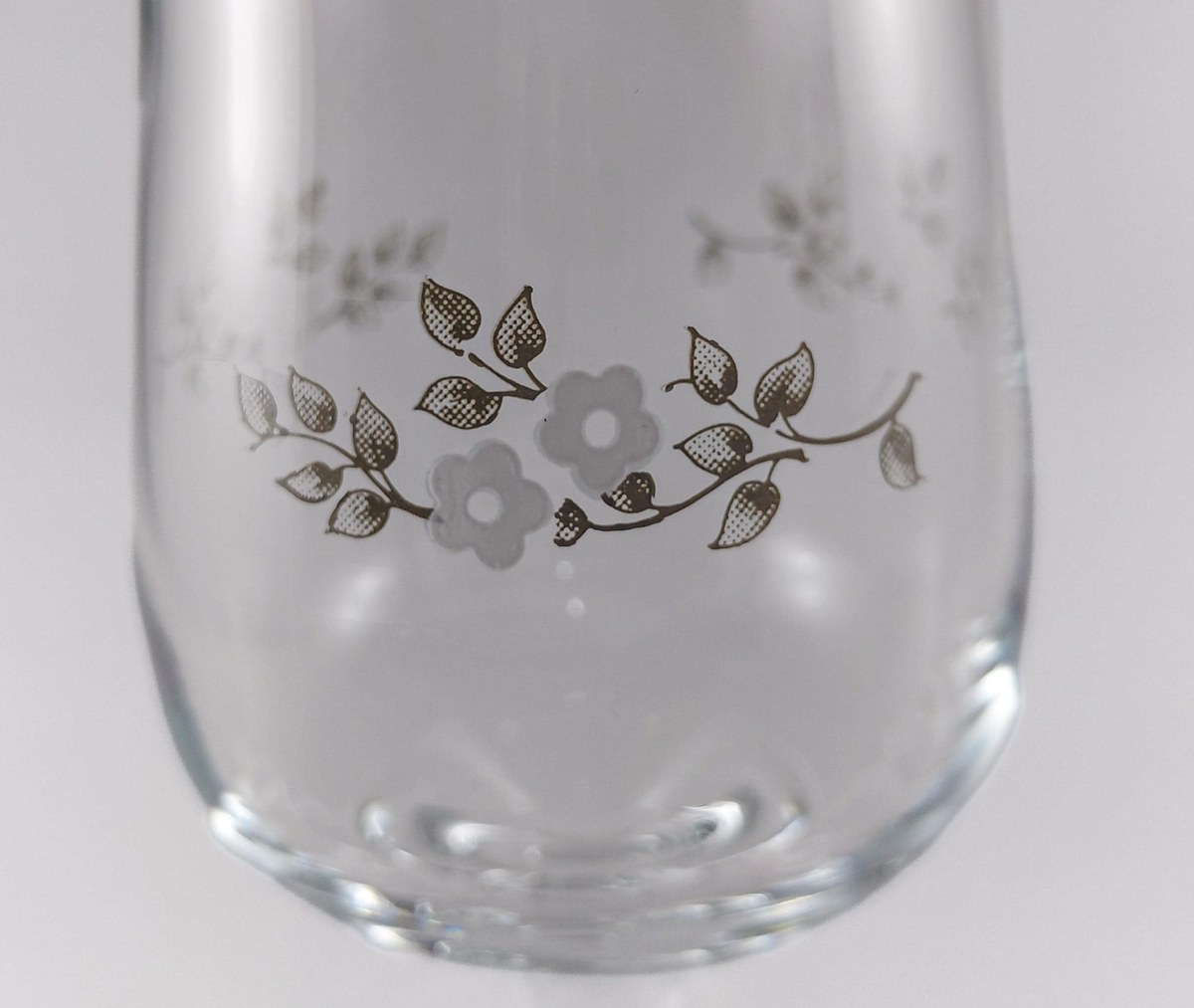 Pfaltzgraff Heirloom Wine Glasses Set of 4, Vintage Floral Stemware 8 oz, Gray White Floral Replacement Glass, view 5