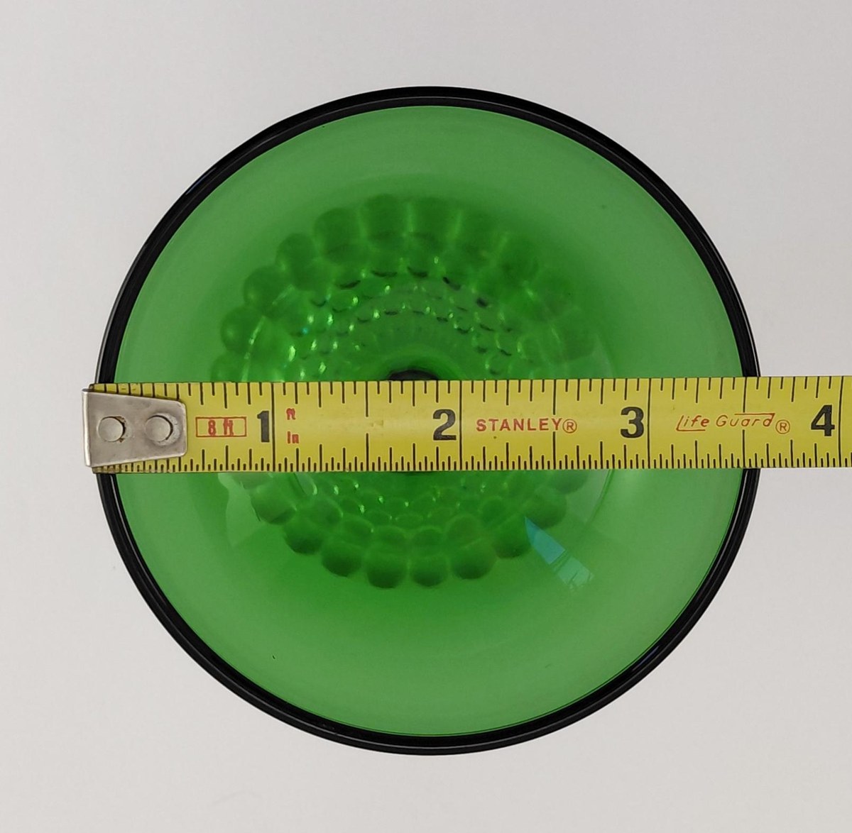Anchor Hocking Boopie Green Glasses Set of 4, Vintage Berwick Bubble Foot Goblets and Sherbets, MCM Glassware, view 17