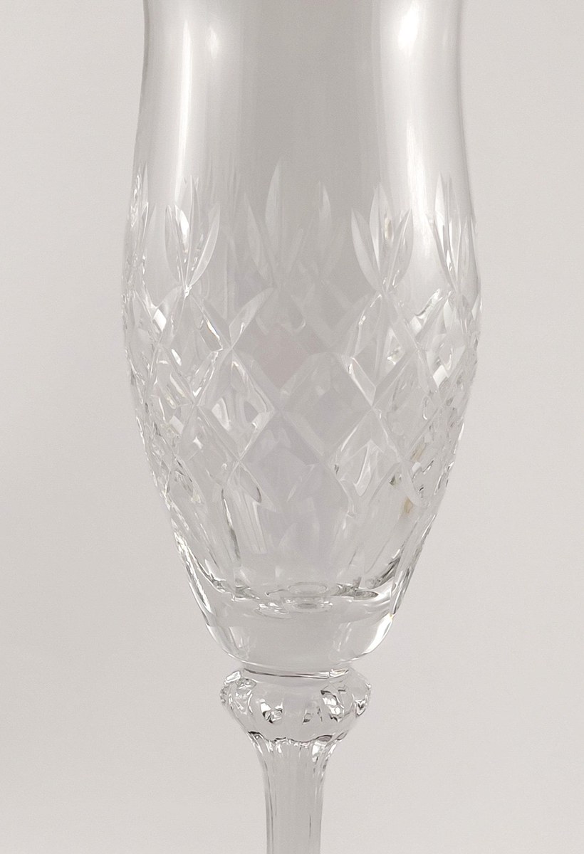 Mikasa Chateau Crystal Champagne Flutes Set of 3, Vintage 1980s Cut Crystal Stemware, Wedding Barware Gift, view 5