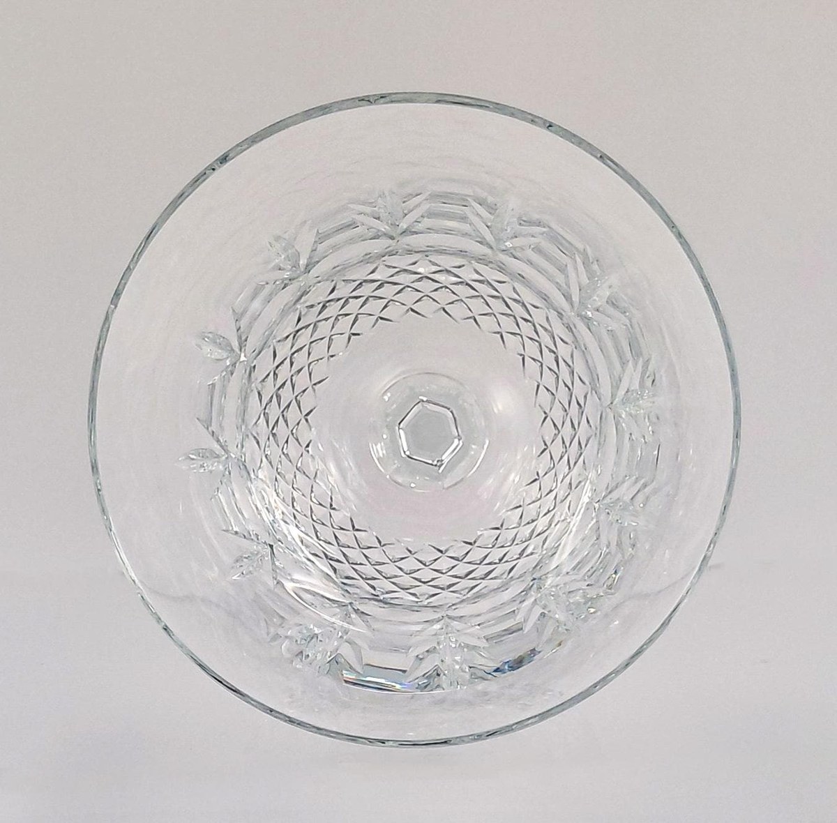 Mikasa Chatsworth Crystal Water Goblets Set of 7, Vintage Wedding Stemware, Discontinued 1980s Blown Glass, view 11