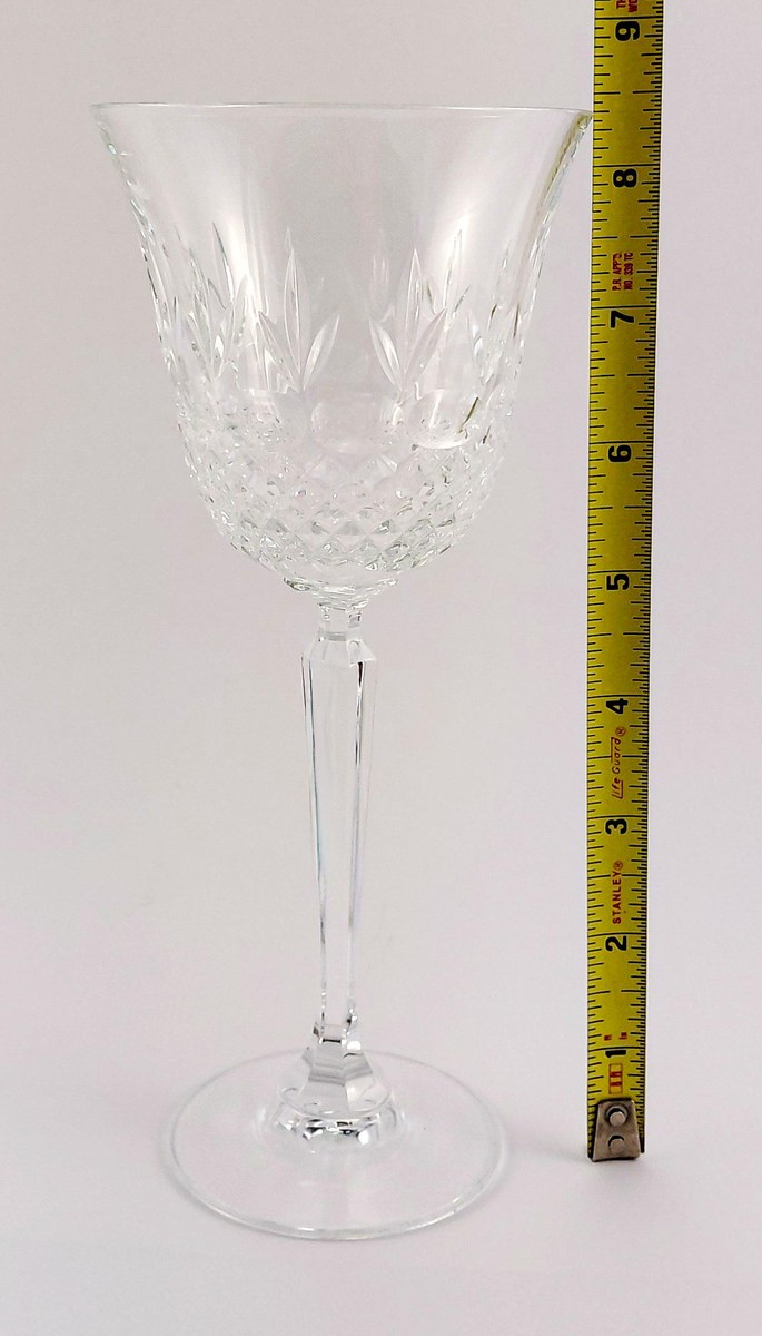 Mikasa Chatsworth Crystal Water Goblets Set of 7, Vintage Wedding Stemware, Discontinued 1980s Blown Glass, view 12