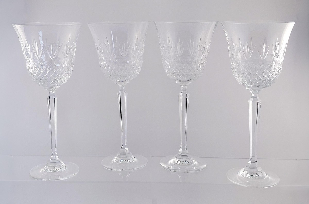 Mikasa Chatsworth Crystal Water Goblets Set of 7, Vintage Wedding Stemware, Discontinued 1980s Blown Glass, view 14