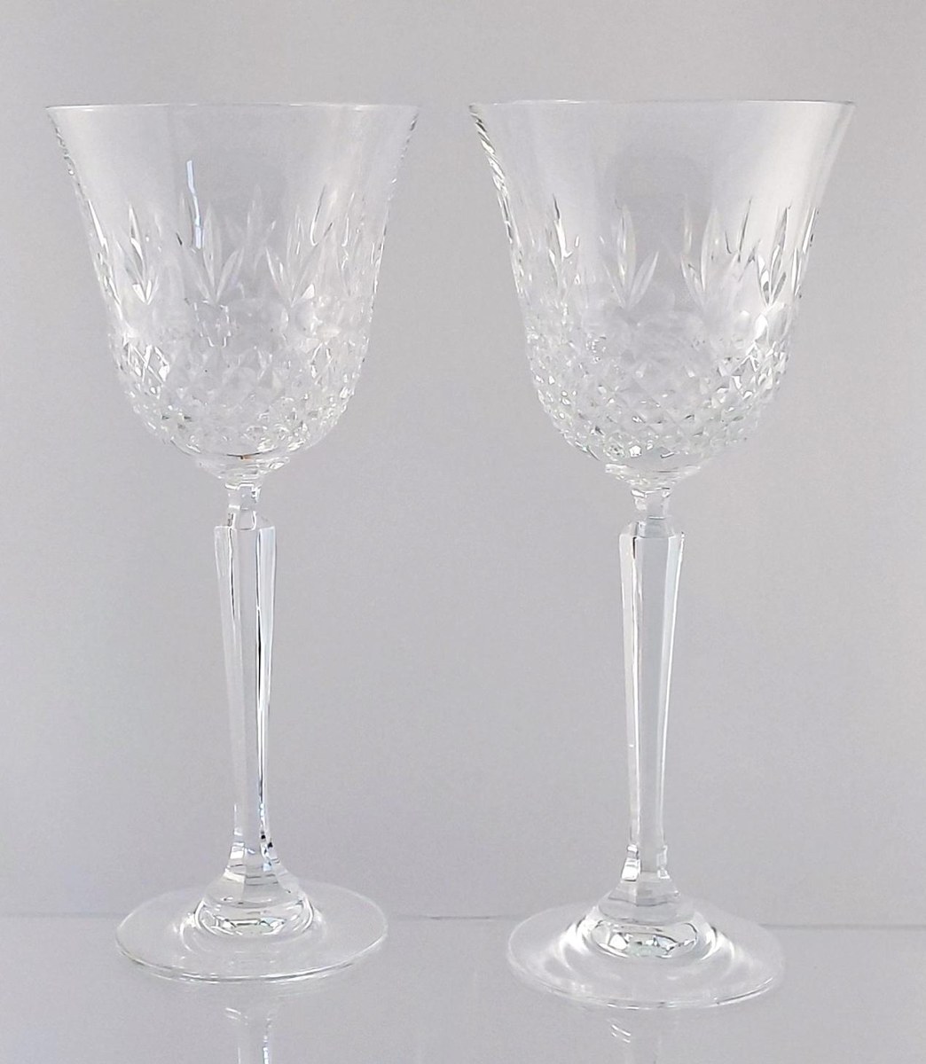 Mikasa Chatsworth Crystal Water Goblets Set of 7, Vintage Wedding Stemware, Discontinued 1980s Blown Glass, view 15