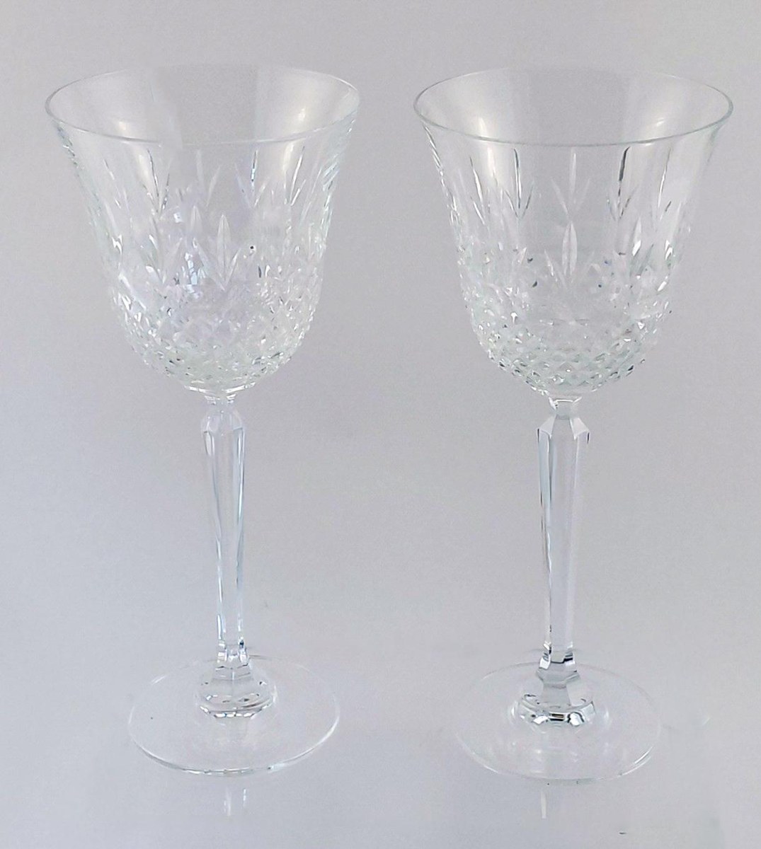 Mikasa Chatsworth Crystal Water Goblets Set of 7, Vintage Wedding Stemware, Discontinued 1980s Blown Glass, view 16