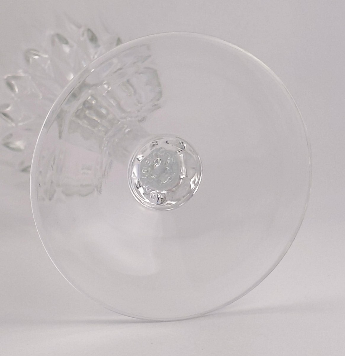 Luminarc Diamant Wine Glasses Set of 6, Vintage French Pressed Crystal Goblets, 1970s Faceted Barware Stemware, view 10