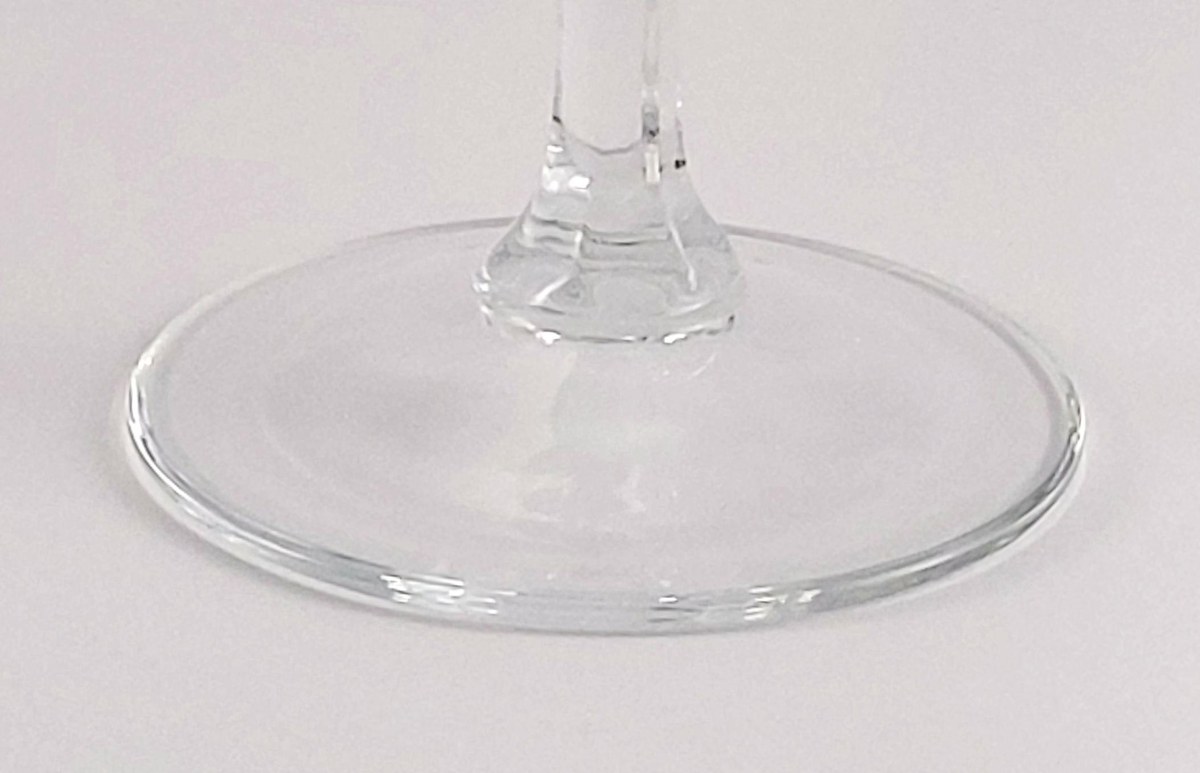 Luminarc Diamant Wine Glasses Set of 6, Vintage French Pressed Crystal Goblets, 1970s Faceted Barware Stemware, view 9