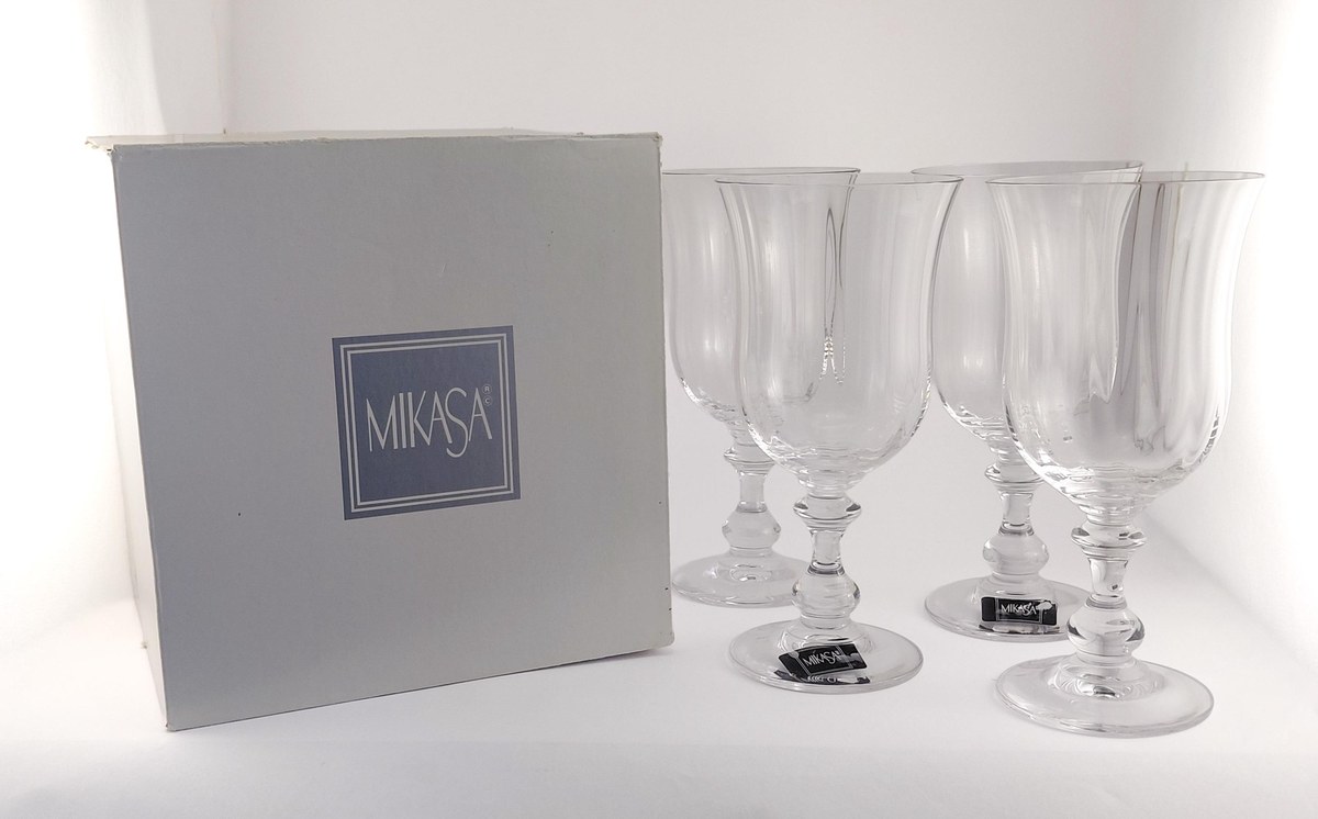 Mikasa French Countryside Iced Tea Glasses Set of 4, Vintage Crystal Goblets, Austrian Replacement Stemware Gift, view 12