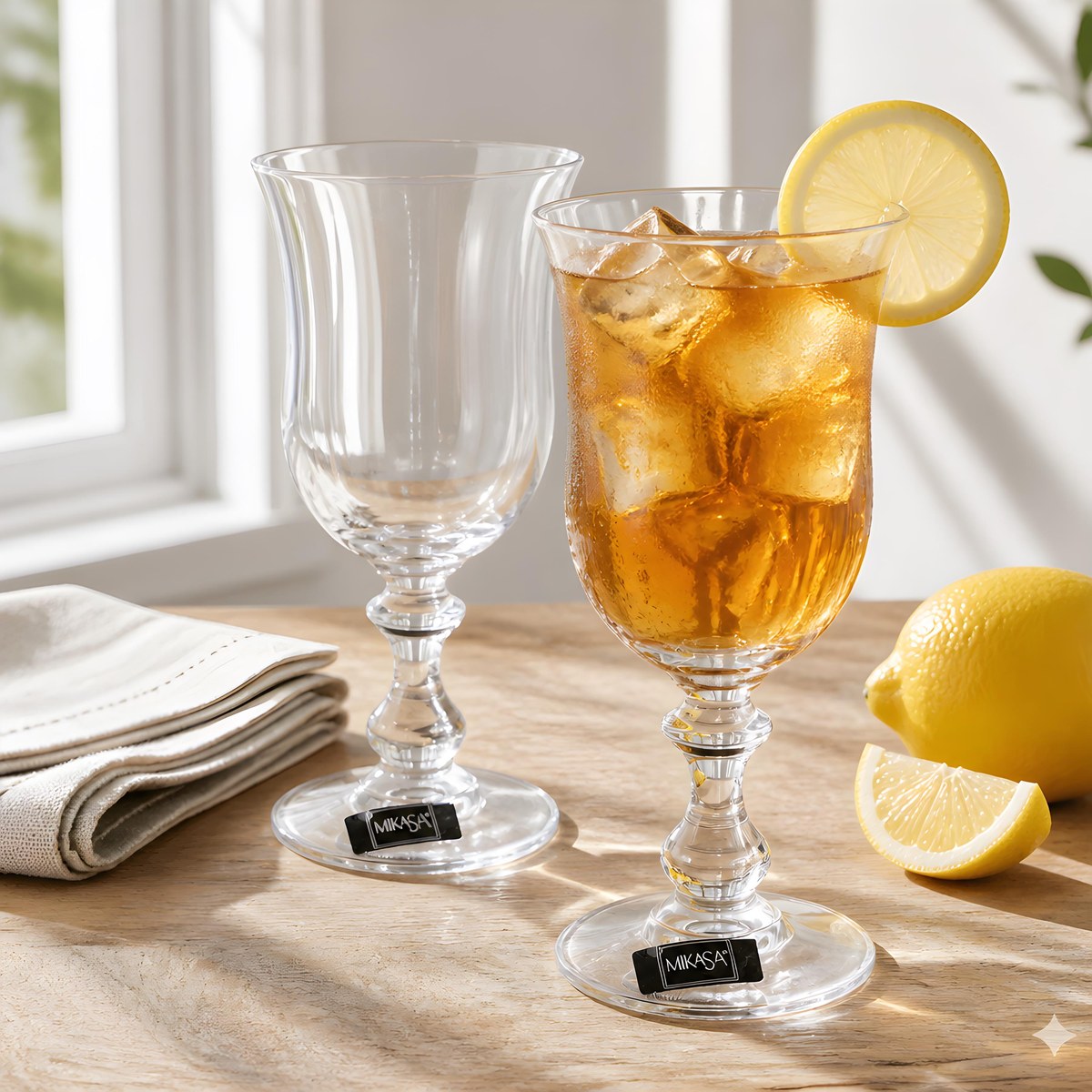 Mikasa French Countryside Iced Tea Glasses Set of 4, Vintage Crystal Goblets, Austrian Replacement Stemware Gift, view 16