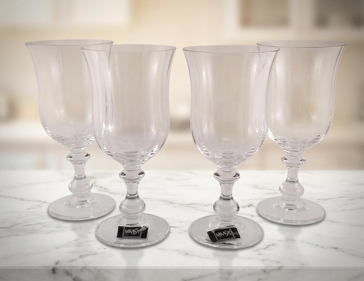 Mikasa French Countryside Iced Tea Glasses Set of 4, Vintage Crystal Goblets, Austrian Replacement Stemware Gift, view 17