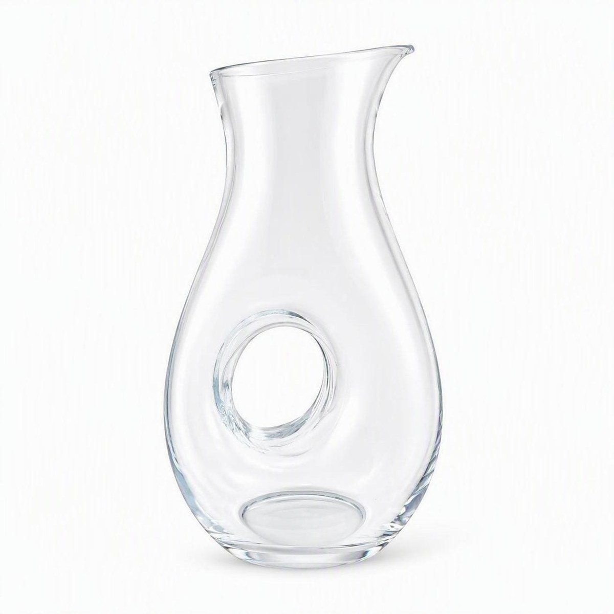 Bormioli Rocco Aurum Wine Carafe, Vintage Hand Blown Glass Decanter Pitcher, Italian Sculptural Bar Cart Vase, view 2