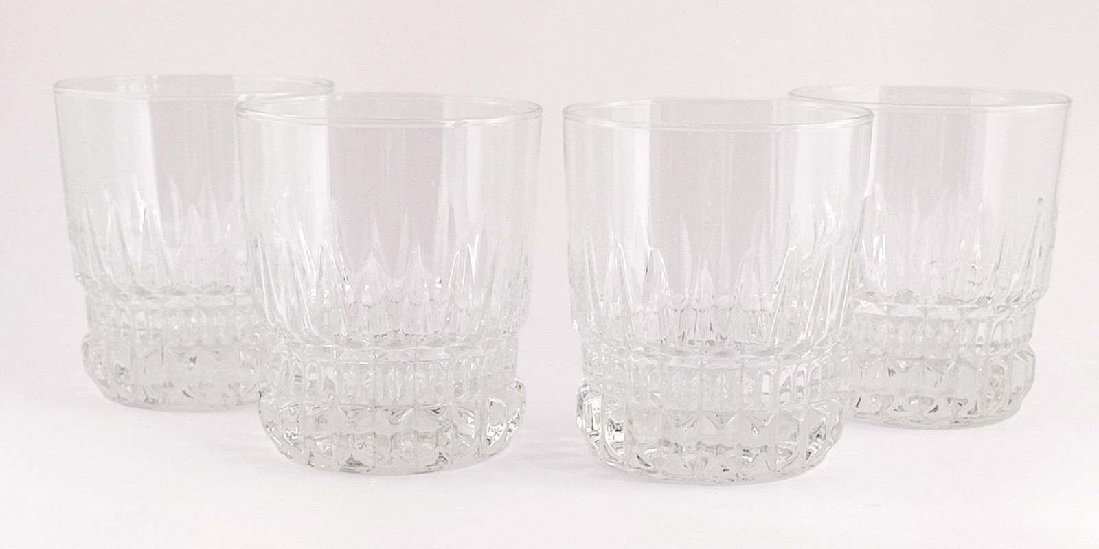 Arcoroc Imperator Rocks Glasses Set of 4, Vintage Whiskey Bourbon Scotch Tumblers, 1980s Old Fashioned Barware