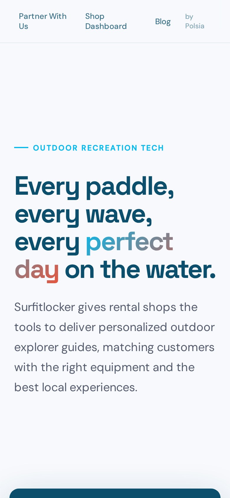 Mobile preview of the live SurfitOS outdoor recreation technology site