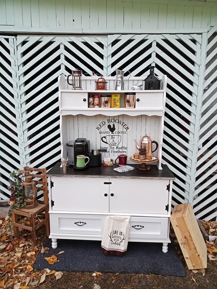 Custom coffee station hutch