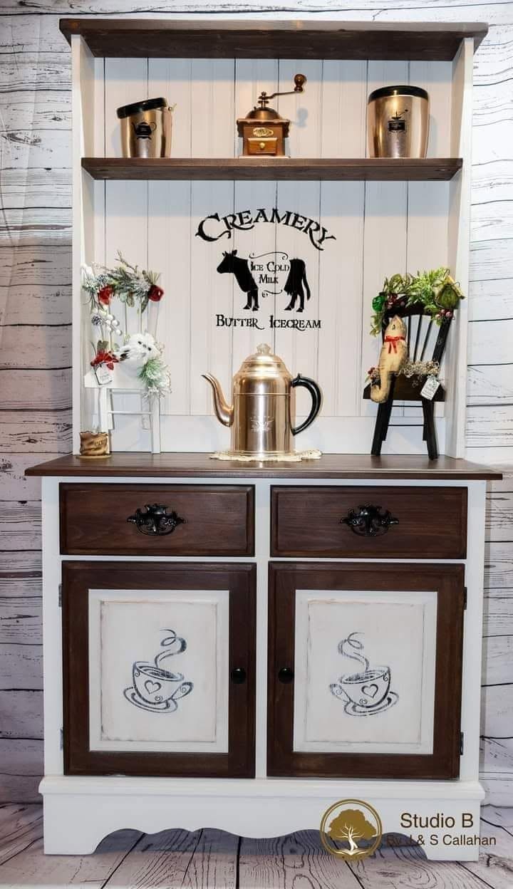 Custom coffee station hutch