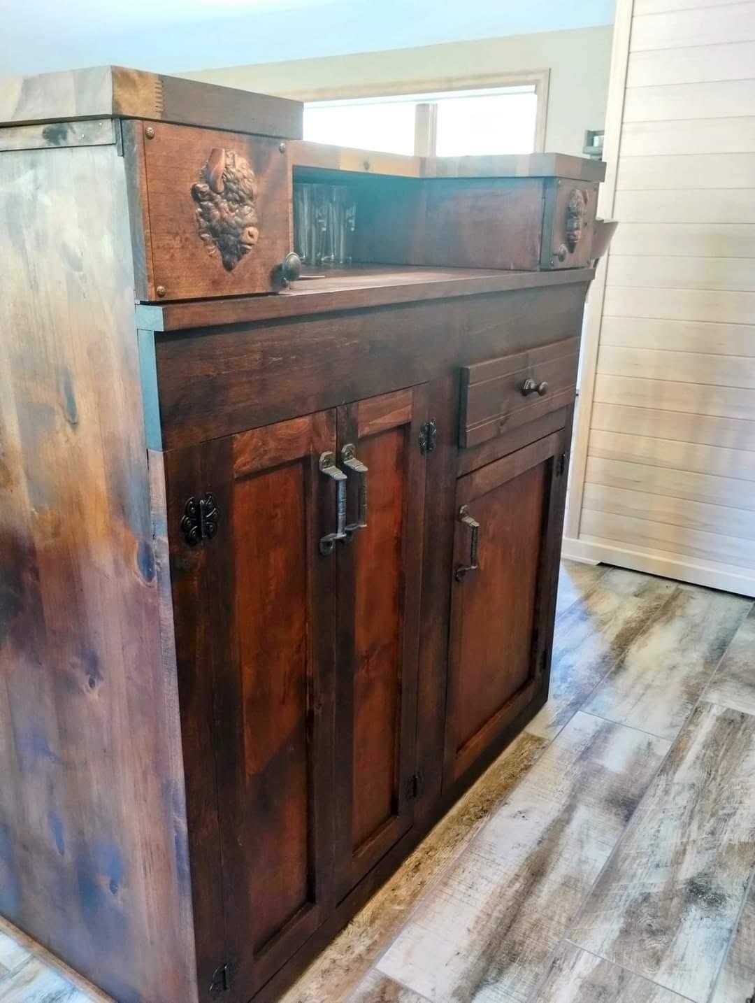 Custom hardwood sideboard