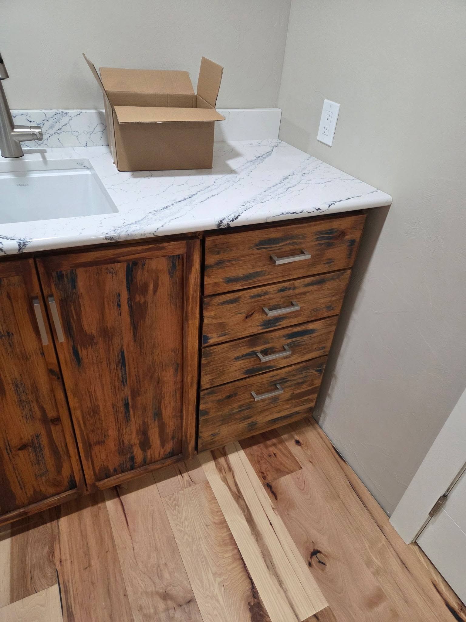 Custom rustic wood vanity