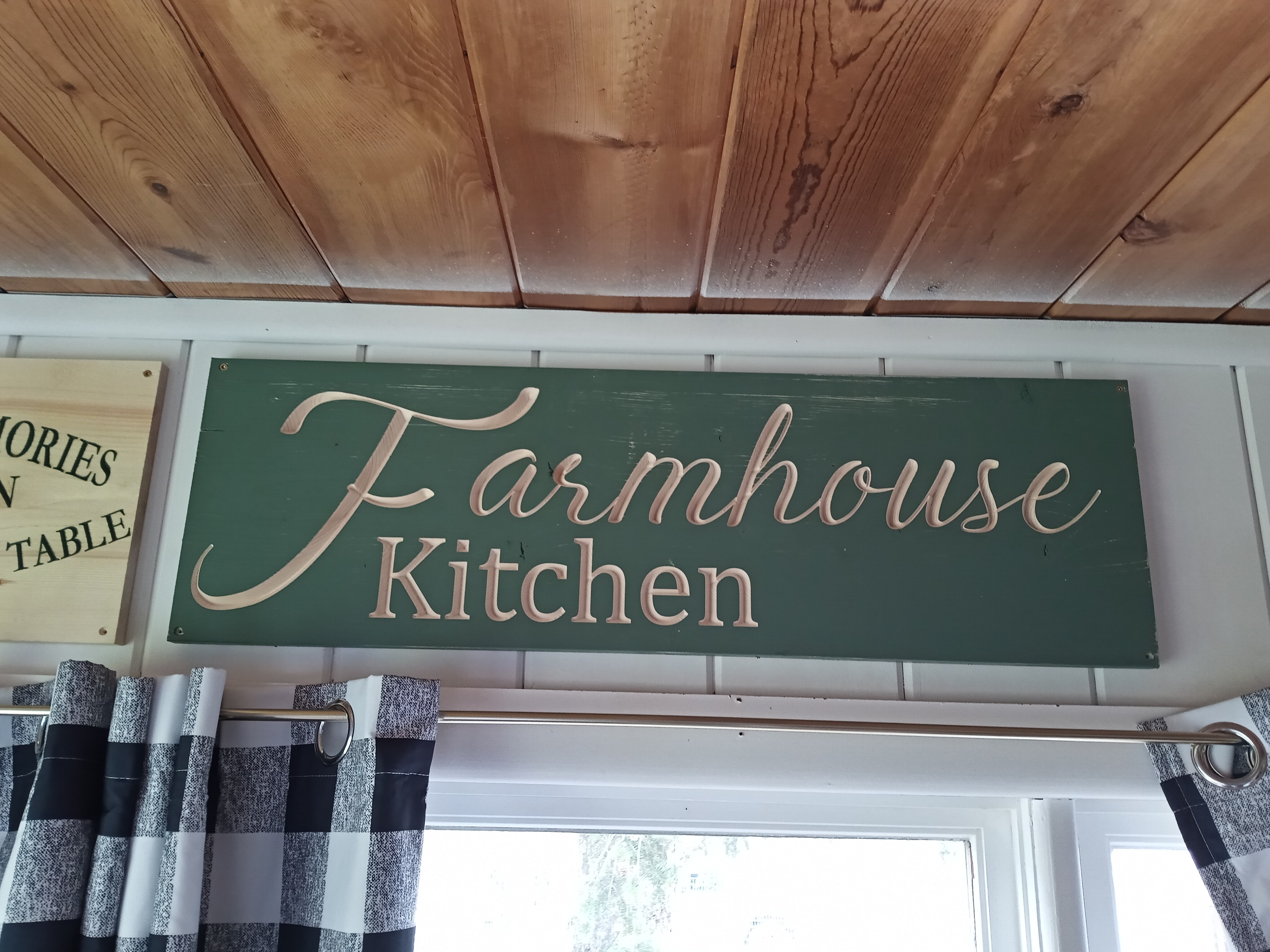 Custom carved farmhouse kitchen sign
